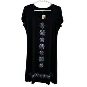 NWT Karen Kane Dress It Up Short Sleeve T-Shirt Dress USA Made Black Size Large